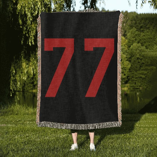 77 sports jersey football number Woven Blankets