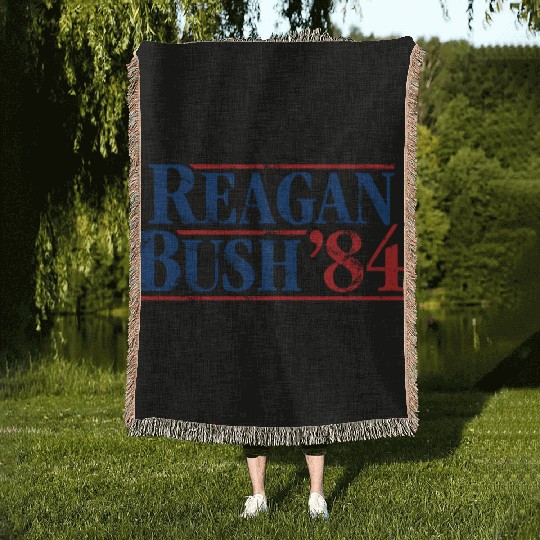 Distressed Reagan - Bush ’84 Woven Blankets
