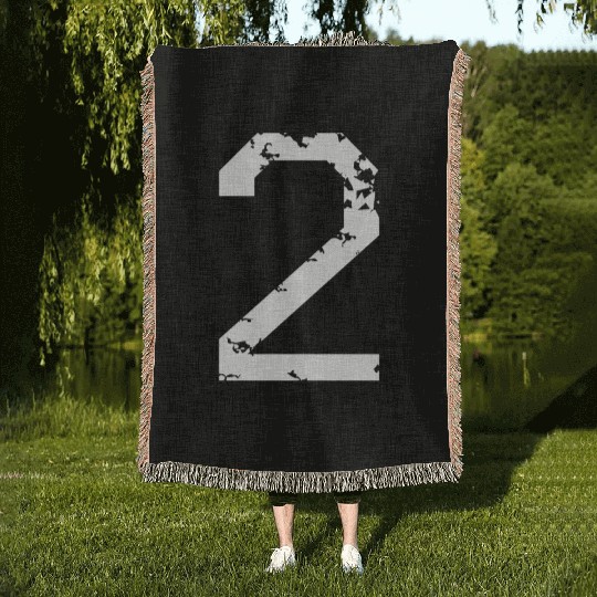 Number 2 (Distressed White) Woven Blankets