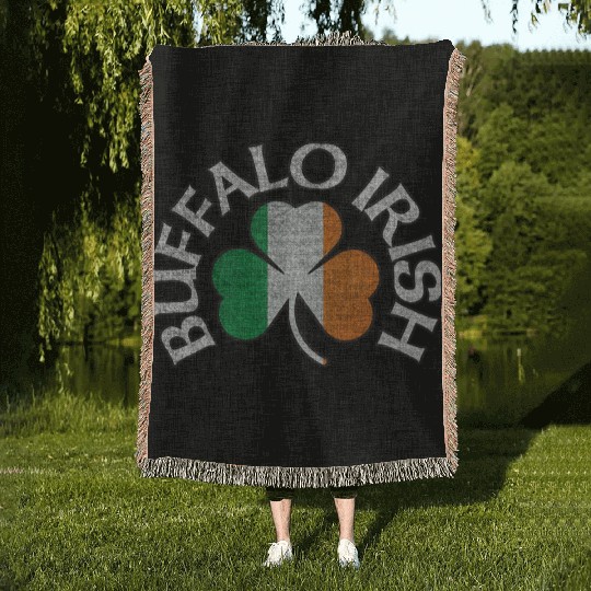Buffalo Irish Shamrock Flag Clothing Woven Blankets