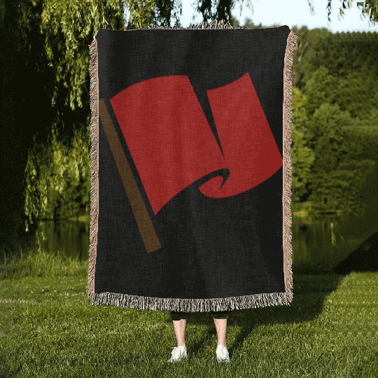 Waving Red Flag Woven Blankets
