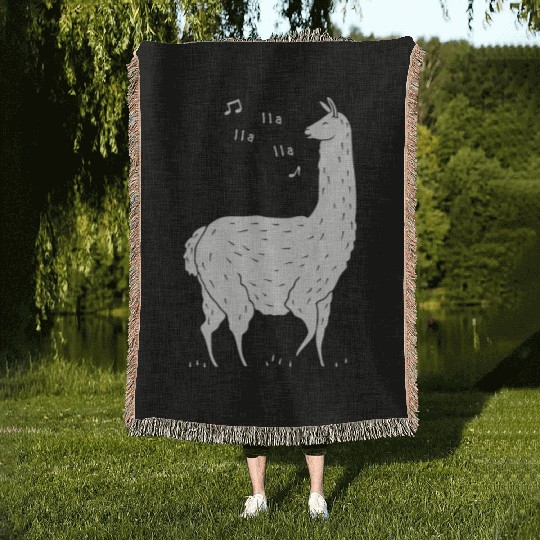 SONG OF THE LLAMA Woven Blankets