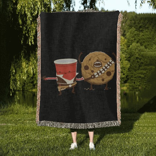 Funny star wars han solo and chewbacca Woven Blankets
