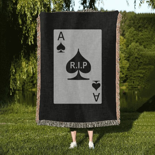 Rest in Peace Ace of Spades Woven Blankets