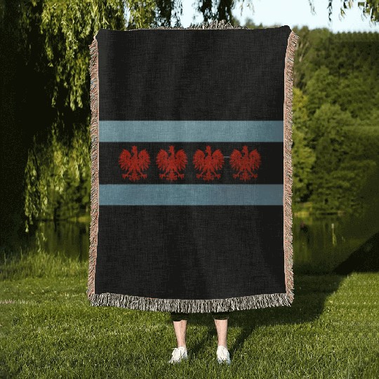Chicago Polish Flag Woven Blankets