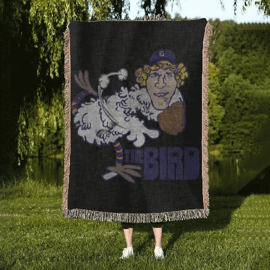 Detroit Baseball Bird Woven Blankets