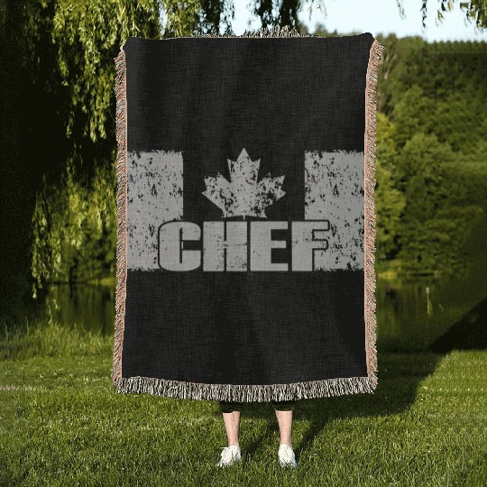 chef- canadian chef Woven Blankets