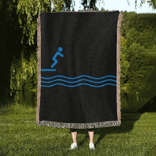 Diving Icon Woven Blankets