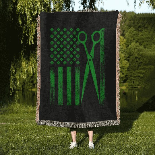 Hair stylist - Hair stylist flag Woven Blankets for american