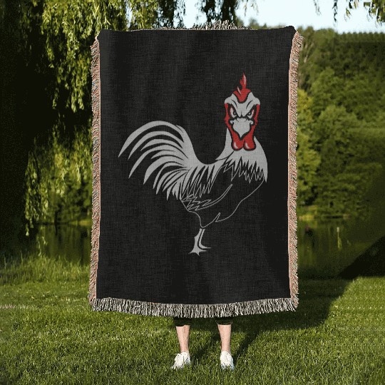 Cock funny Woven Blankets