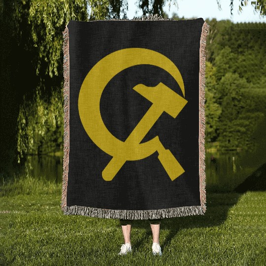 Hammer and sickle Woven Blankets