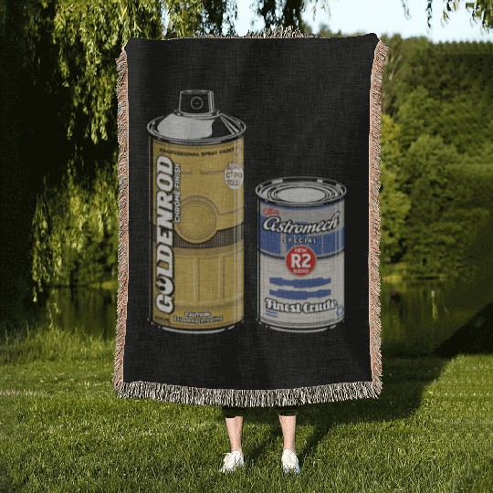 Funny Star Wars r2d2 and c3p0 parody Woven Blankets