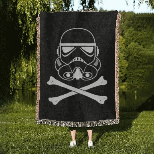 Storm Trooper Skull and Bones Woven Blankets