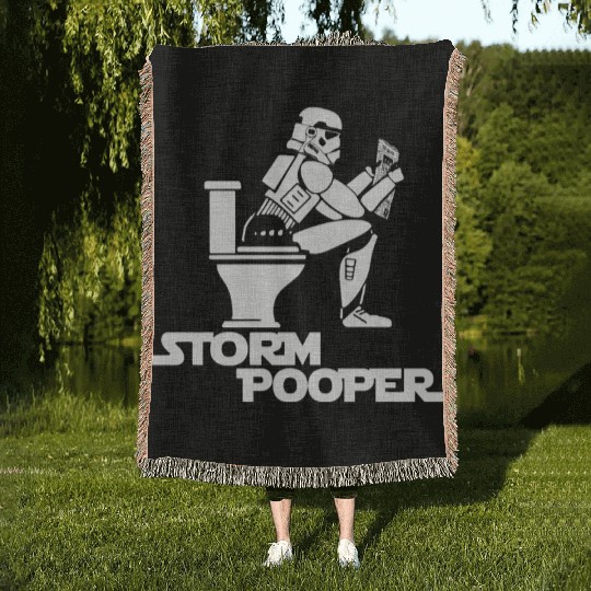 Storm Trooper Pooper Woven Blankets