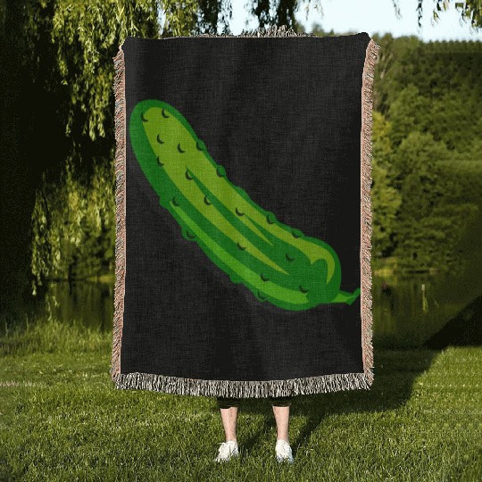 It's a giant pickle Woven Blankets