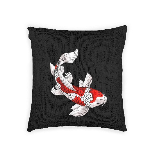 Japanese Koi Fish Carp Nishikigoi Taisho Sanke Woven Pillows