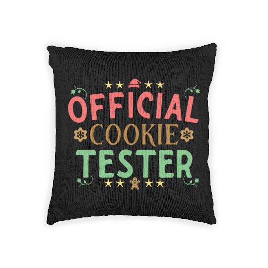 Official Cookie Teste Christmas Gingerbread Lover Woven Pillows