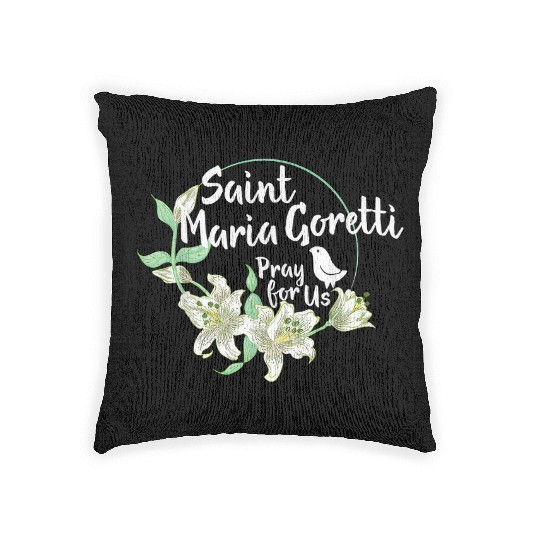 St. Maria Goretti Purity Catholic Saints Lily Symb Woven Pillows