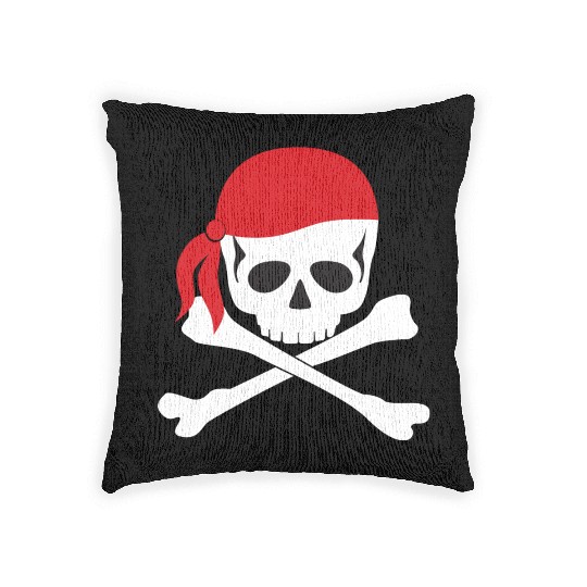 White Skull & Crossbones Woven Pillows