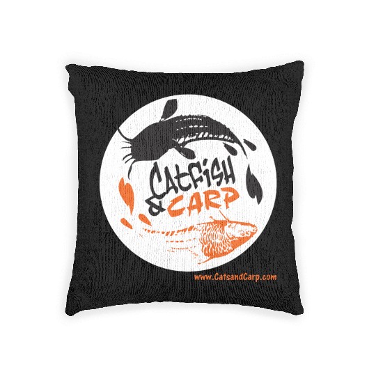 Catfish and Carp Circle Logo Woven Pillows