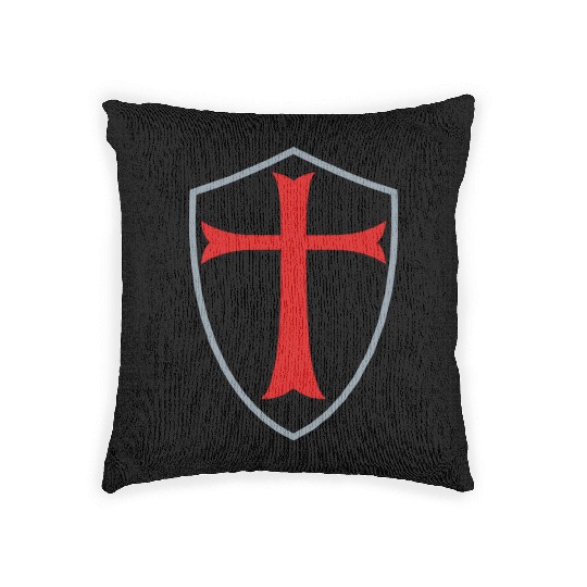 knights templar shield Woven Pillows