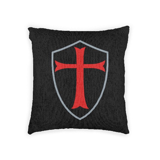 knights templar shield Woven Pillows