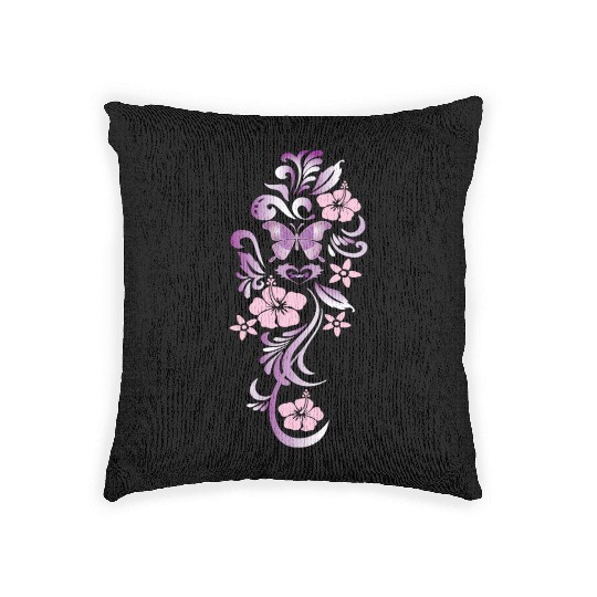 darr butterfly flower des Woven Pillows