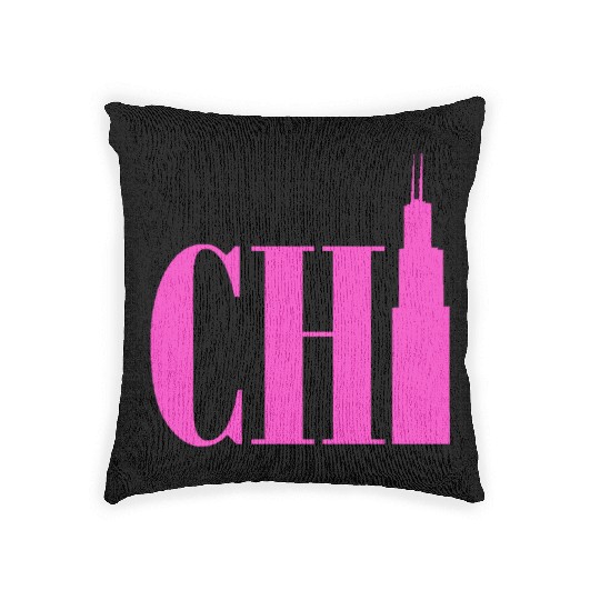 Chicago - Neon Pink Woven Pillows
