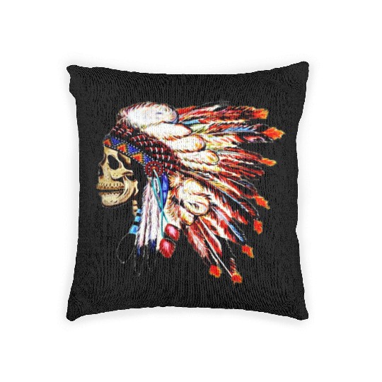 skull headdress Woven Pillows