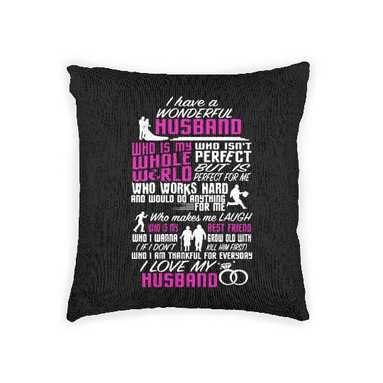 I Love My Husband Woven Pillows