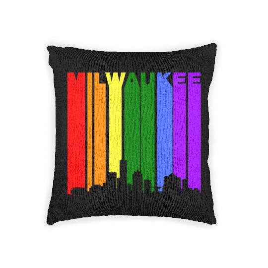 Milwaukee Wisconsin Rainbow LGBT Gay Pride Woven Pillows