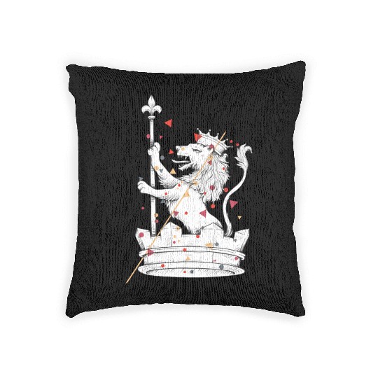 lion with crown Woven Pillows