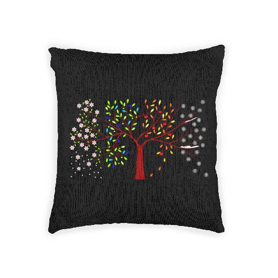 four seasons tree Woven Pillows