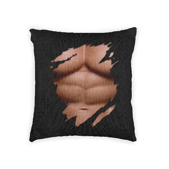 Ripped Woven Pillows Chest Six Pack Abs Muscles
