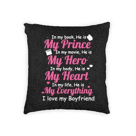 I LOVE MY BOYFRIEND Woven Pillows