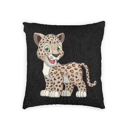 jaguar-cub-animal-wildlife Woven Pillows