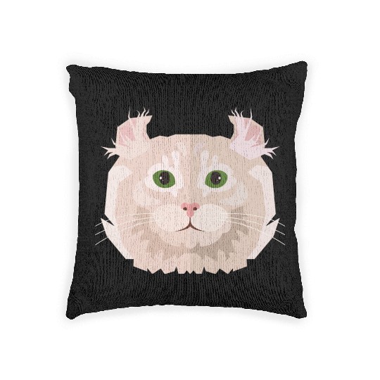 white cat Woven Pillows