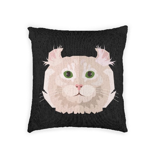 white cat Woven Pillows