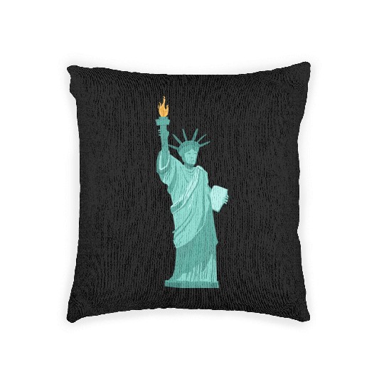 statue of liberty Woven Pillows