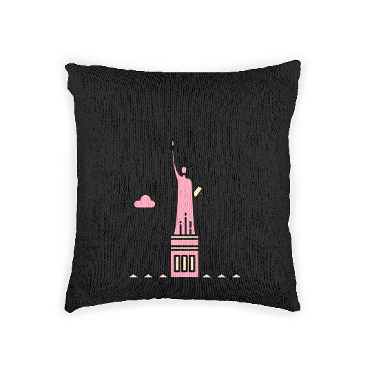 Statue of liberty Woven Pillows