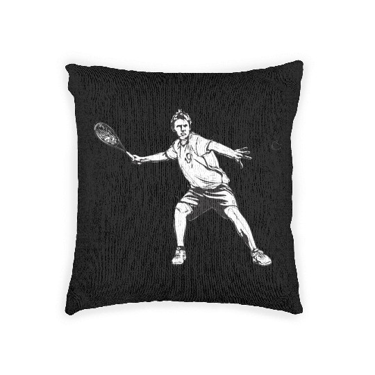 tennis player Woven Pillows