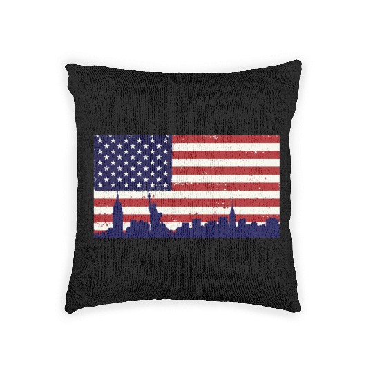 US Flag Freedom liberty peace Woven Pillows