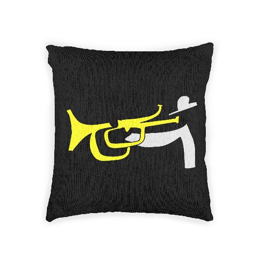 Trumpet Player Woven Pillows