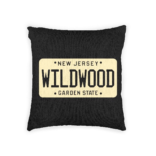Wildwood New Jersey License Plate Woven Pillows