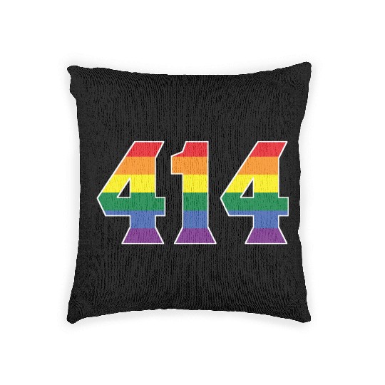 Gay Pride 414 Milwaukee Area Code Woven Pillows