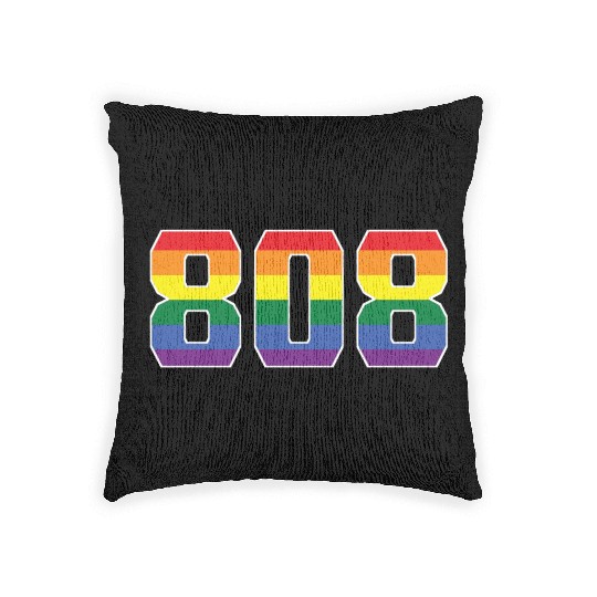Gay Pride 808 Honolulu Area Code Woven Pillows