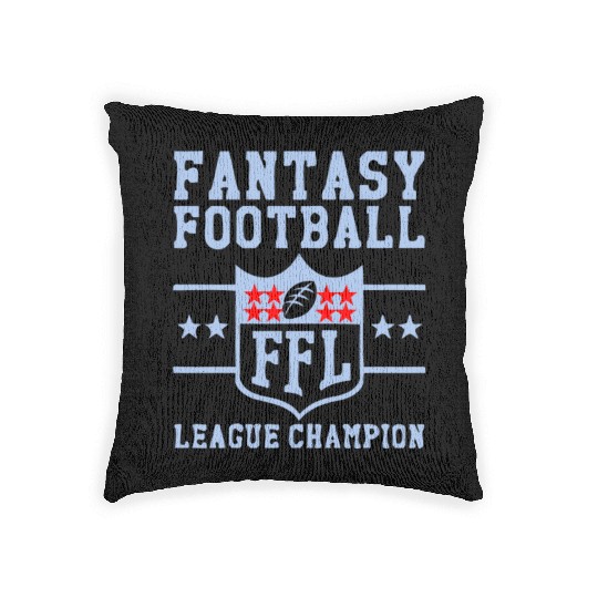 Fantasy Football Trophy League Championship FFL Woven Pillows