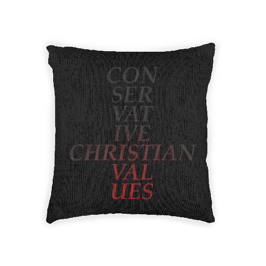 Conservative Christian Values (Red Tint) Woven Pillows
