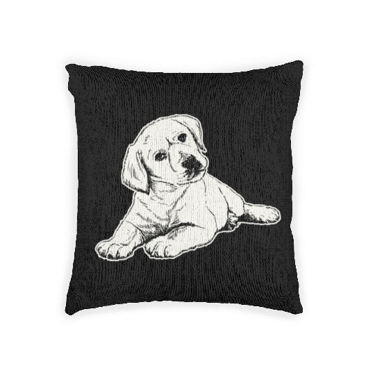 A Puppy Labrador Retriever Design For Dog Lovers Woven Pillows