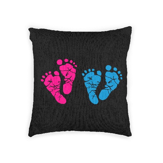 Twin Baby Feet - Pregnancy - Maternity - Mom to be Woven Pillows